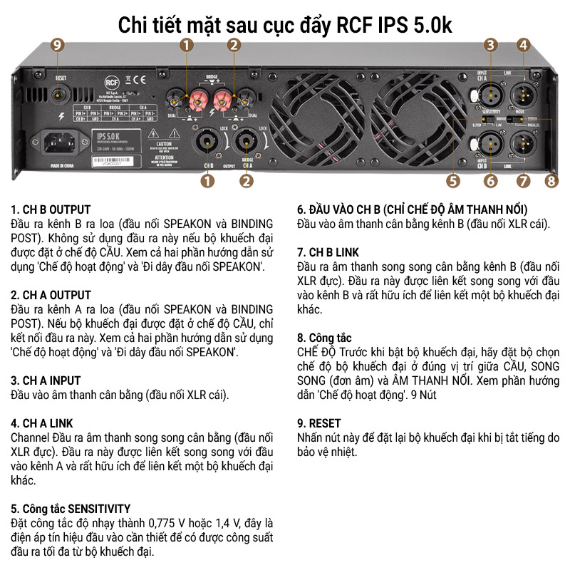 cục đẩy công suất RCF IPS 5.0K